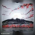 Applique murale personnalisée fleurs de cerisier sur le mont Fuji