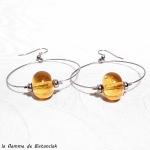 Boucles d'oreille créole de couleur ambre vendues en ligne