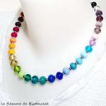 Collier en perles de verre multicolores pour femme vendu en ligne