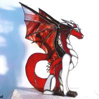 Decoration vitrail dragon