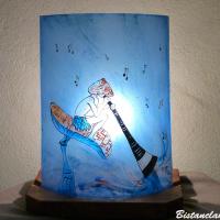 lampe artisanale bleu motif lutin