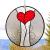 Ce vitrail décoratif rond illustré d'un coeur en fleur est vendu en ligne sur notre site.